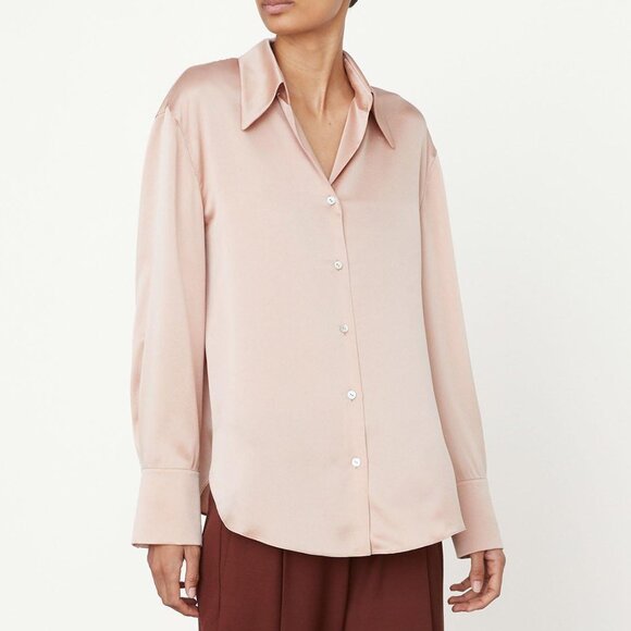 Vince silk ruched back blouse rose dawn - Picture 1 of 16